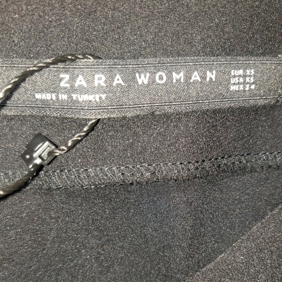 NWT ZARA WOMEN Black Asymmetrical Slit Pencil Skirt Size XS - Picture 3 of 9